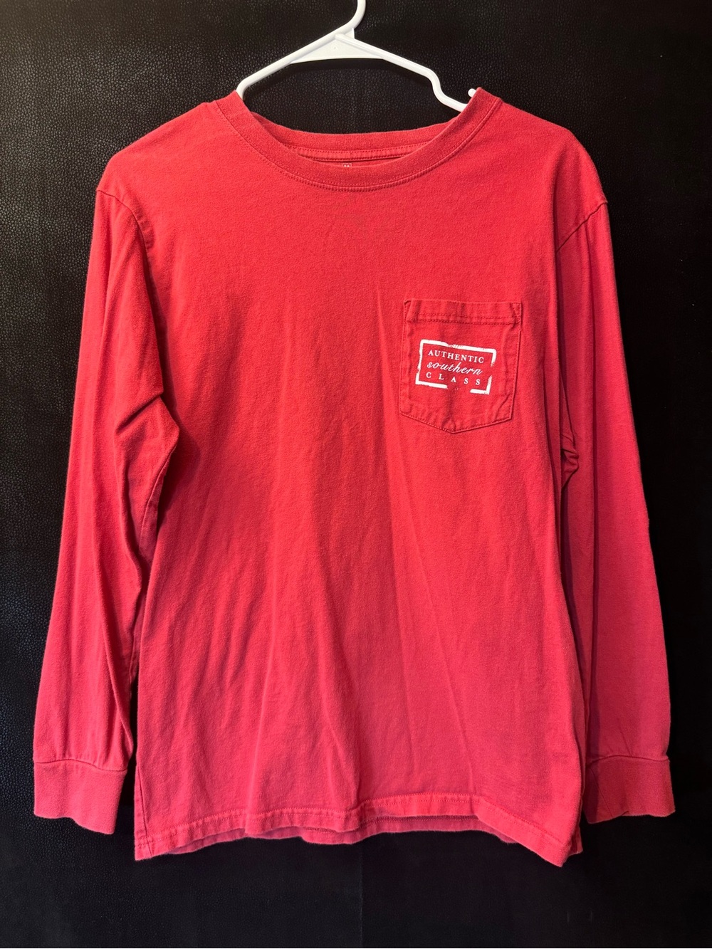 Southern Marsh Women’s M Red Long Sleeve Pocket Tee Houndstooth Duck